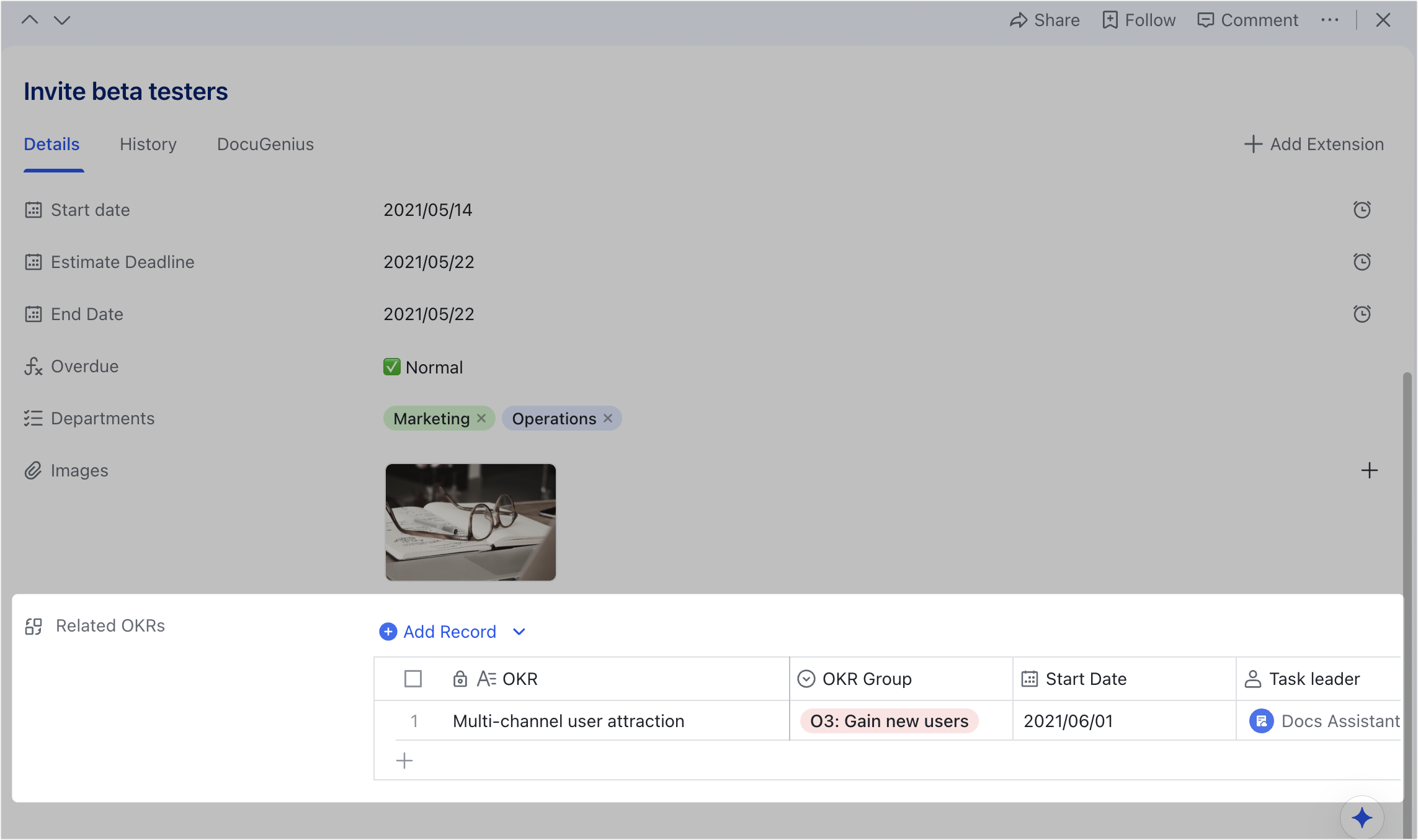 View and modify linked data from the record details page