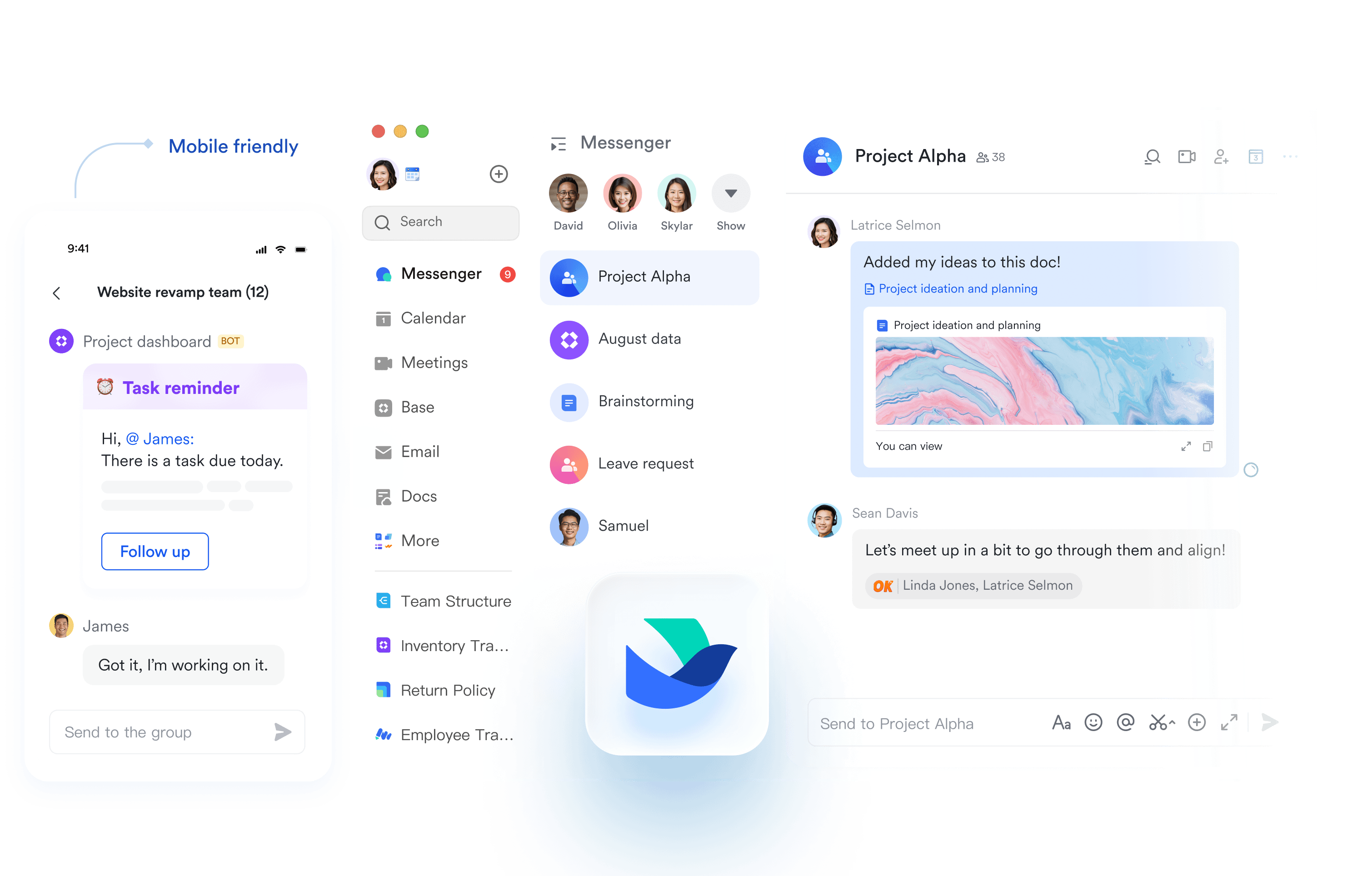Lark workspace on desktop and mobile