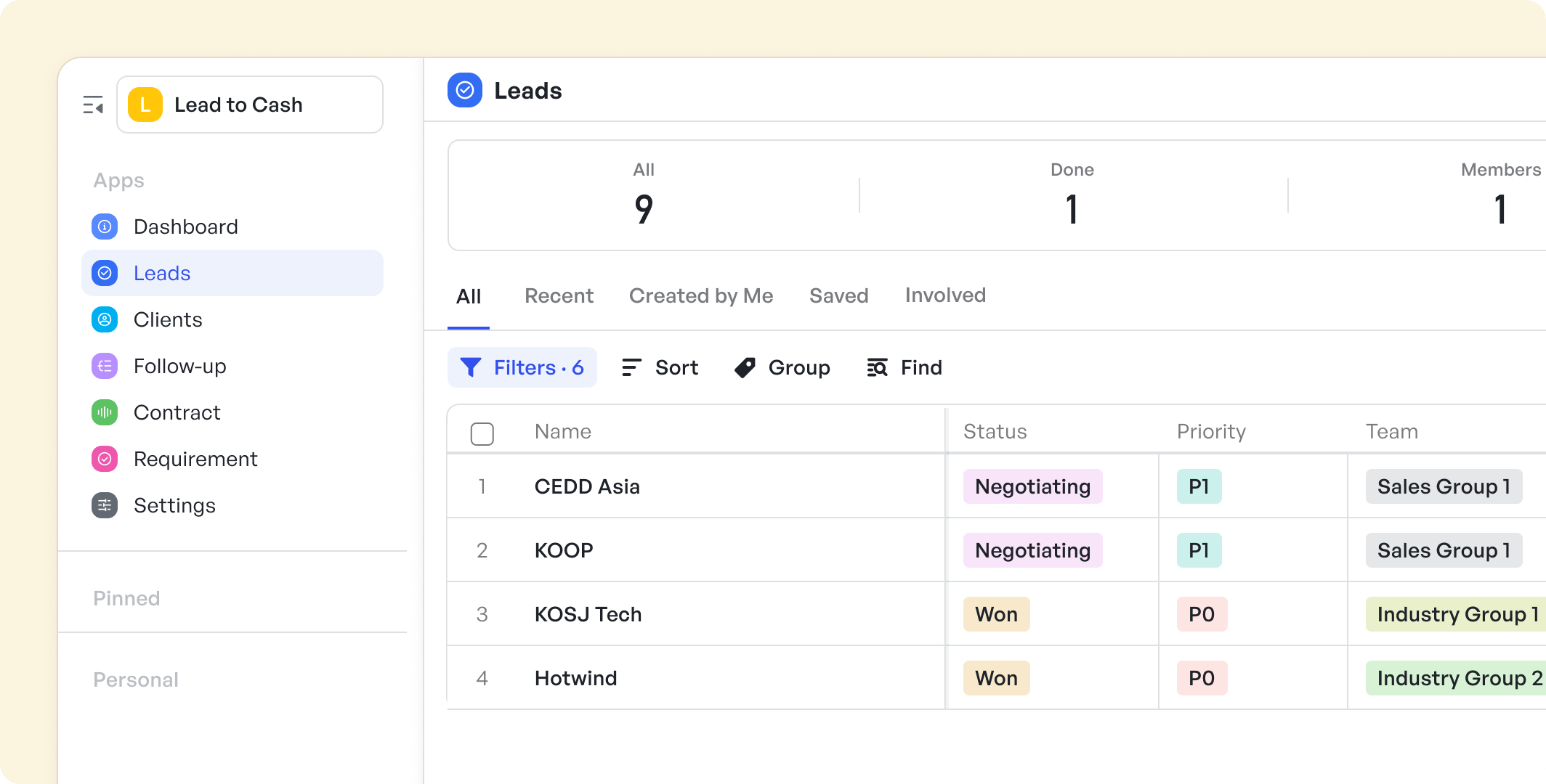 manage lead list