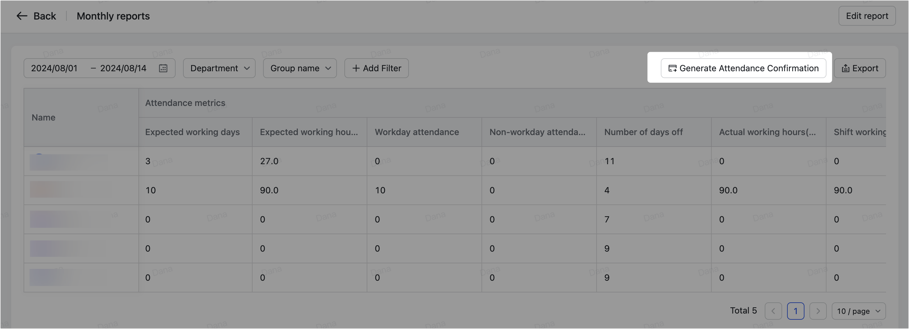 Admin | Manage attendance timesheets image.
