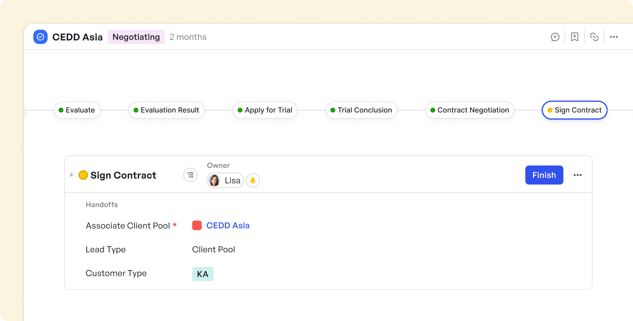 lead process detail page