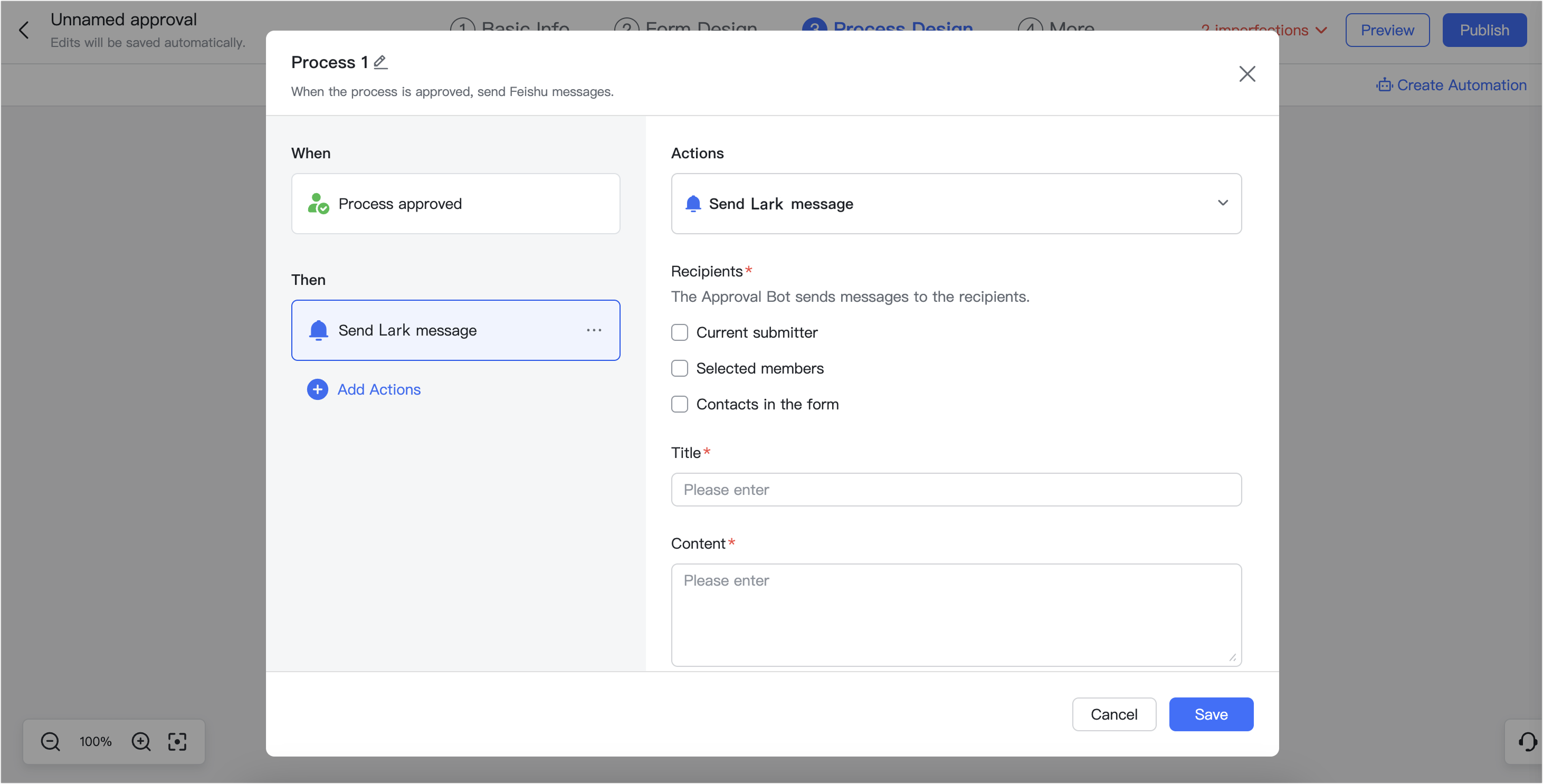 Admin | Automatically trigger actions in approvals