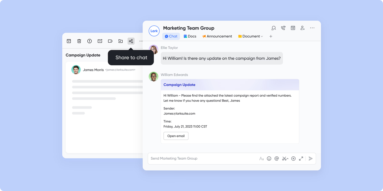 Lark Messenger campaign team communication